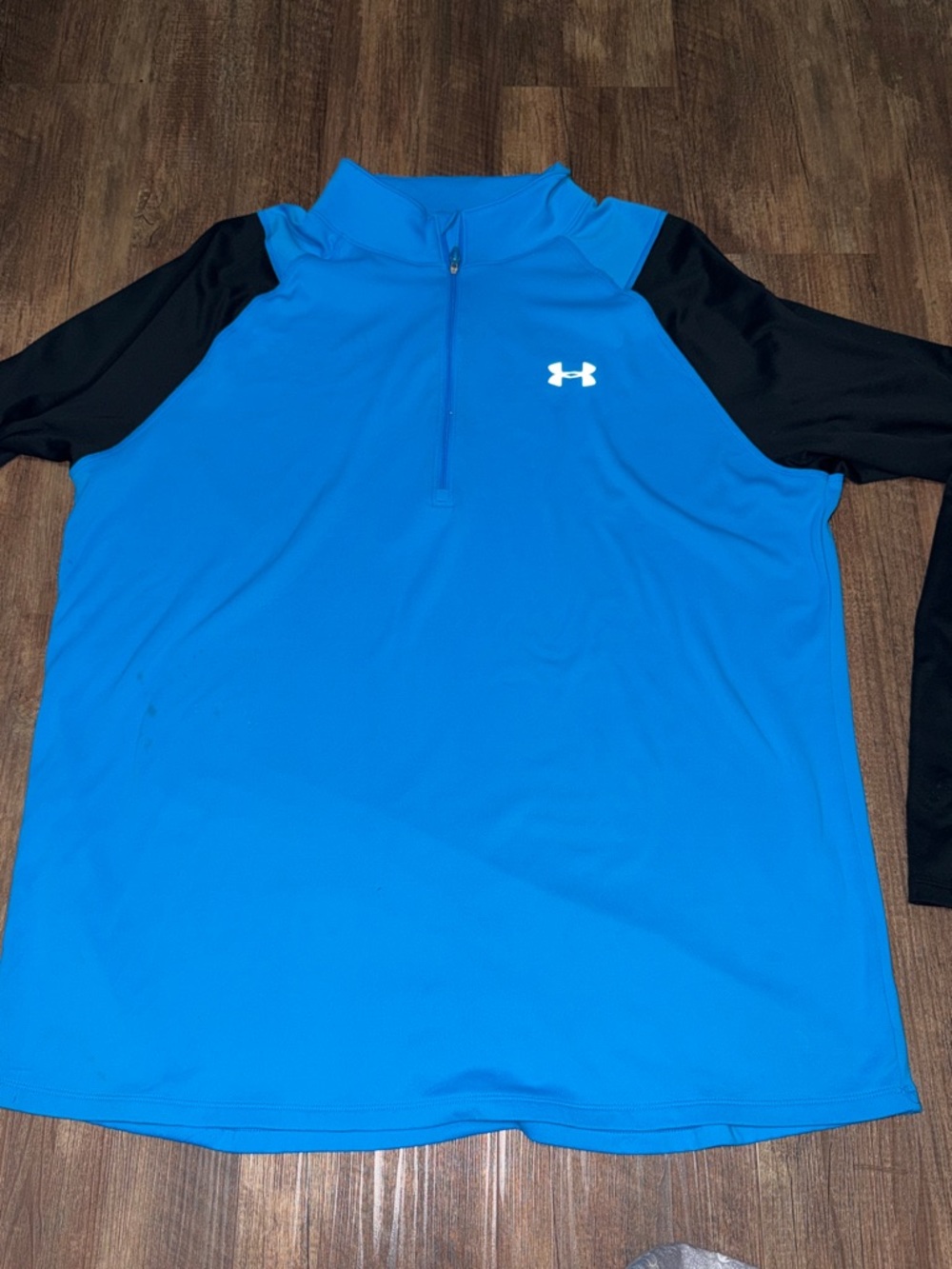 Under Armour 1/4 Zip Pullover Mens 2XL Blue and Black Gym Golf